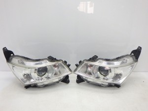 ★コーティング加工済★　日産　ML21S　ルークス　ハイウェイスター　ヘッドライト　左右セット　HID　レベ付き　刻印A　100-59207　2206