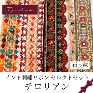 インド刺繍リボン はぎれ セレクト セット チロリアン　20ｃｍ5種類入り