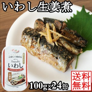 【送料無料】いわし生姜煮缶 鰯ショウガ煮付け イワシ煮 100gx24缶 まとめ買い 買い置き 