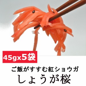 1000円ポッキリ ごはんがすすむ紅ショウガ 紅生姜 しょうが桜 使いやすい 小袋 小分けサイズ 45gx5袋セット