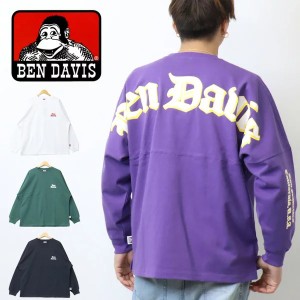 BEN DAVIS ベンデイビス スーパーヘビー天竺 OEロゴ 長袖 Tシャツ ビッグシルエット ドロップショルダー ロンT フットボールTシャツ 長T 