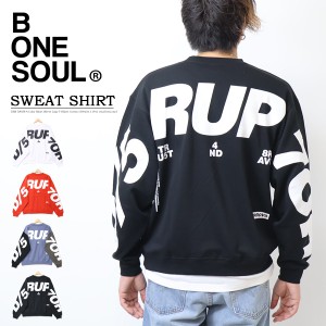 B ONE SOUL ビーワンソウル バックビッグロゴ スウェットシャツ トレーナー 裏微起毛スウェット ビッグプリント メンズ レディース ユニ