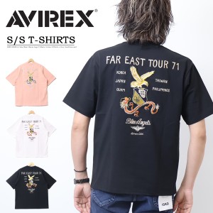 AVIREX アヴィレックス スカ エンブロイダリー 半袖Tシャツ 刺繍 メンズ 半T アビレックス 送料無料 783-4134042