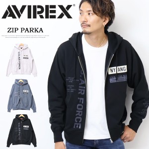 SALE セール AVIREX アヴィレックス 裏毛スウェット ジップパーカー エアナショナルガード フーディー ライトアウター スウェットパーカ