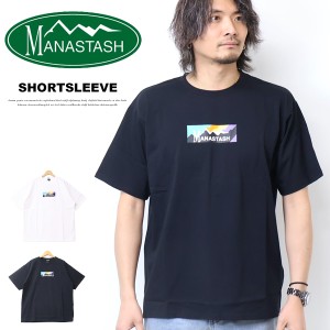 SALE セール MANASTASH マナスタッシュ RAINBOW LOGO プリント 半袖Tシャツ メンズ 半T 送料無料 792-3134066