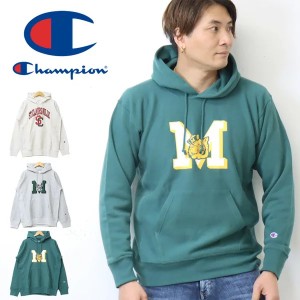 Champion チャンピオン リバースウィーブ プリント スウェットパーカー フーディー プルパーカー 裏毛 リラックスフィット メンズ レディ