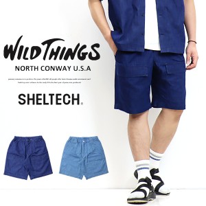 SALE セール WILD THINGS ワイルドシングス シェルテック デニム ブッシュショーツ メンズ ショートパンツ イージーパンツ 送料無料 WT22