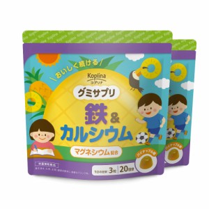 グミサプリ 鉄&カルシウム 60粒 2個セット 40日分【グミ/パイナップル果汁入り/おいしい/マルチミネラル/家族/子ども/健康/サプリ/サプリ