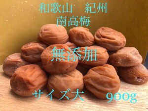 農家直送　紀州南高梅　白干し　大玉　無添加　900g