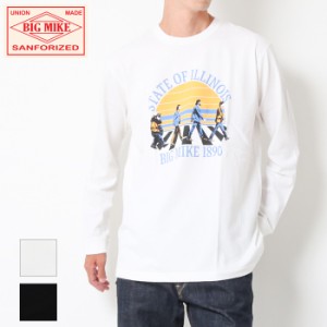 BIG MIKE ビックマイク ニュー アビーロード L/S Tシャツ [Lot/102338300] メンズ 長袖 ロンT ホワイト 白 ブラック 黒 シンプル ストリ