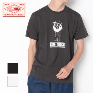 BIG MIKE ビッグマイク スタンディング オジサン 半袖プリント Tシャツ 102428400 半袖 メンズ アメカジ ヴィンテージ ロゴ  丸首 クルー