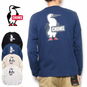 CHUMS チャムス ブービーロゴブラッシュドロングスリーブTシャツ [Lot/CH01-2304] ロンt tシャツ 長袖 薄手 スウェット コットン 綿 綿10