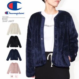 チャンピオン Champion ウィメンズ スナップ ジャケット 23FW CW-Y607 レディース ホワイト ブラック ネイビー ピンク もこもこ カジュア