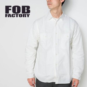 FOB FACTORY エフオービーファクトリー OX Work Shirt オックス ワーク シャツ F3496 白シャツ 襟シャツ ホワイト 綿 コットン 日本製 長