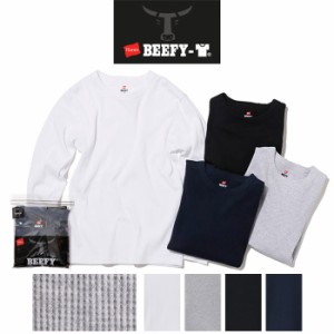 Hanes ヘインズ BEEFY-T ビーフィー サーマル ロンT パックTシャツ [Lot/HM4-Q103] パックT メンズ レディース ユニセックス 丈夫 長袖T