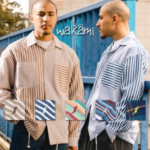 wakami ワカミ オープンカラー ロングスリーブ シャツ OPEN COLOR L/S SHIRTS [Lot/19AW-WKM-1008] メンズ ストライプシャツ チェックシ