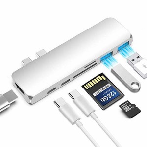 USB C ハブ 7in 1 Type-c ハブ ドッキングステーシ 4K HDMI出力 PD充電ポート タイプ C SD/microSDカードリーダー付き USB3.0ハブ