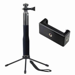 自撮り棒 （24〜85cm） iPhone/Gopro/カメラ/スマートフォン用 一脚 簡易三脚 アルミ合金製