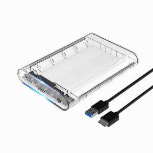 3.5インチ HDD ケース USB3.0 ドライブケース SATA3.0接続 5Gbps転送 3.5 HDD対応 12TBまで 電源アダプター付 工具不要