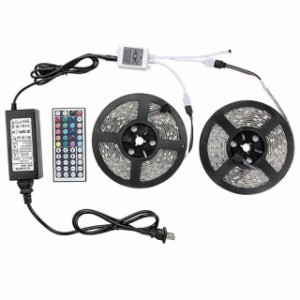 LEDテープライトスーツ SMD 5050 防水ledテープ 5m*2 正面発光ledテープ led RGB 44K リモコンと12v電源 高輝度 切断可能