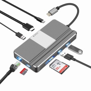 USB C ハブ 8in 1 DexモードType C ハブ Hub ドッキングステーション 100W PD急速充電 4K HDMI出力  1000Mbps 有線LAN USB 3.0ポート×2