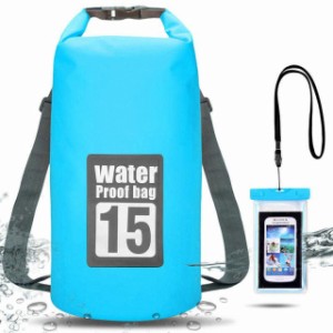 ドライバッグ 防水 リュック 10L 15L 20L プールバッグ 防災バッグ ビーチバッグ ドラム型 スマホ 用 防水ケース付