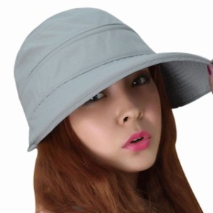 日よけ帽子 レディース サンバイザー 帽子 女性 夏 2Way仕様 つば広 遮光 紫外線対策 UVカット アウトドア 調節できる リボン付 かわいい
