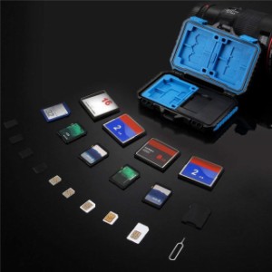 写真撮影用ライト  防水メモリーカードケース カードリーダー 3.0ストレージボックス 標準SIM+2Micro-SIM+2Nano-SIM+7SD+6TF+1カードピン