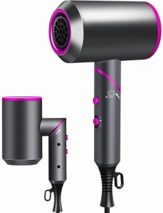 【マイナスイオン 回転式折り畳み】 ヘアドライヤー 大風量 速乾 1500W 3段階風速 冷熱風 57℃恒温ヘアケア 3種類ノズル交換可 速乾 ドラ