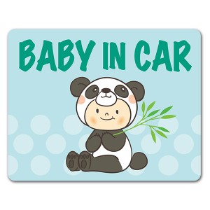 車マグネットステッカー ゆうパケット対応210円〜赤ちゃん着ぐるみ パンダ BABY IN CAR ベビーインカー ベイビーインカー