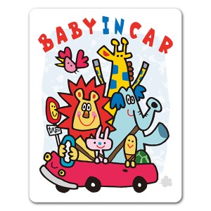 車マグネットステッカー ゆうパケット対応210円〜動物 BABY IN CAR ベビーインカー ベイビーインカー