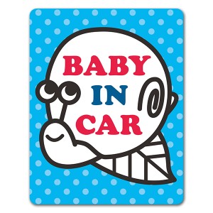 車マグネットステッカー ゆうパケット対応210円〜かたつむり線画 BABY IN CAR ベビーインカー ベイビーインカー