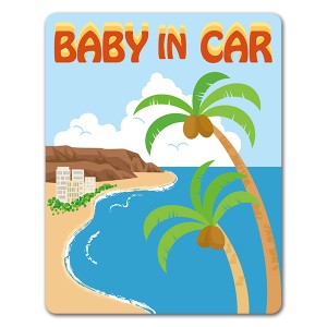 車マグネットステッカー ゆうパケット対応210円〜海の風景 南国 BABY IN CAR ベビーインカー ベイビーインカー