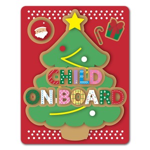 車マグネットステッカー ゆうパケット対応210円〜クリスマス ハンドメイド風クリスマスツリー CHILD ON BOARD チャイルドオンボード 