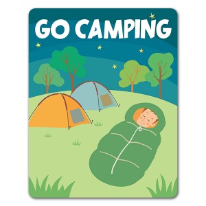 車マグネットステッカー ゆうパケット対応210円〜キャンプ シュラフのある風景 GO CAMPING キャンプへ行こう アウトドア レジャー