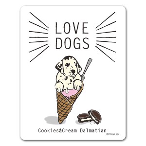 マグネットステッカー ゆうパケット対応210円〜LOVEDOGS Cookies&Cream Dalmatian 犬好き クッキーアンドクリーム ダルメシアン