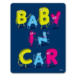 車マグネットステッカー ゆうパケット対応210円〜アルファベットデザイン アニメ風キャラクター BABY IN CAR ベビーインカー ベイビーイ