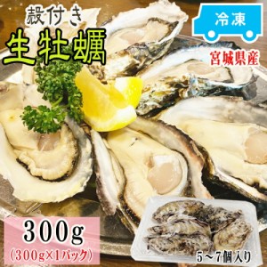 牡蠣 瞬間冷凍 レンジでチン 国産 宮城県産 300g 5〜7個入り お試し 冷凍 お取り寄せ おうちグルメ 肉厚 時短 送料無料 殻付き[加熱用生