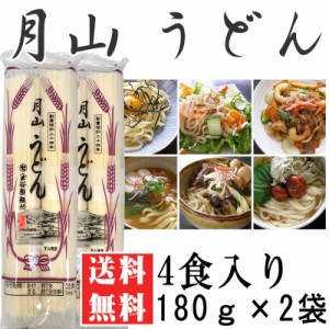 ポイント消化 うどん 送料無 お試し月山うどん 4人前 180g×2袋 [月山うどん180ｇ×2 BS]　メール便 NP 即送