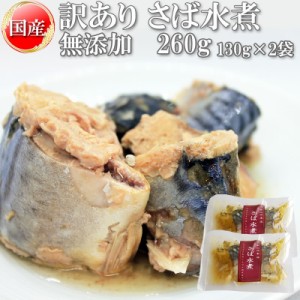 在庫処分 さば サバ 鯖 水煮 無添加 国産 260g (130g×2袋) 訳あり メール便 送料無料 [さば水煮130g×2袋 BS] NP 即送