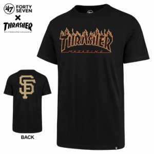 47ブランド Tシャツ 47Brand 半袖Tシャツ THRASHER '47 MVP SPLITTER TEE JET BLACK 432094 ブラック S M L XL