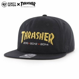 47ブランド キャップ 47Brand 大きめ THRASHER X GIANTS GOLDYEARS '47 CAPTAIN RL BLACK BX-GLDYR102GWP-BK