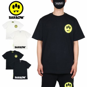 バロー Tシャツ BARROW 半袖Tシャツ メンズ レディース ブランド 大きいサイズ 綿100 コットン ロゴ バックプリント 黒 ブラック