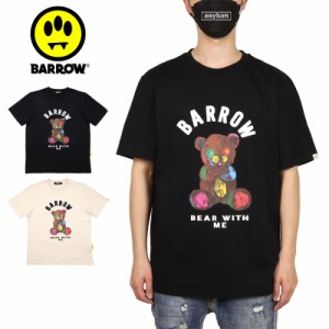 バロー Tシャツ BARROW 半袖 トップス メンズ レディース ブランド 大きいサイズ おしゃれ 黒 綿100% ストリート 049