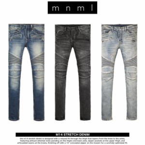 mnml デニム ミニマル M14 STRETCH DENIM BLUE スキニー スリム ストレッチ 裾ジップデニムパンツ 28 29 30 32 34 36 38