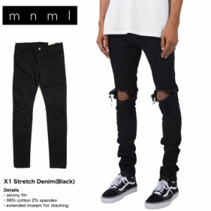 ミニマル mnml デニム スキニーパンツ ジーンズ X1 STRETCH DENIM BLACK ブラック 28 29 30 32 34 36 38