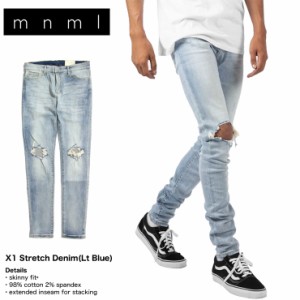 mnml ミニマル デニム スキニーパンツ ジーンズ X1 STRETCH DENIM LT BLUE ライトブルー 28 29 30 32 34 36 38