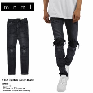 mnml ミニマル デニム スキニー ジーンズ X162 STRETCH DENIM BLACK ブラック 28 29 30 32 34 36 38