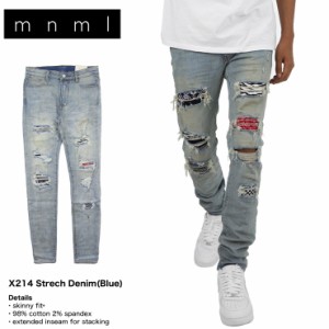 mnml ミニマル デニム スキニー ジーンズ ストレッチ X214 STRETCH DENIM ブルー 28 29 30 32 34 36 38