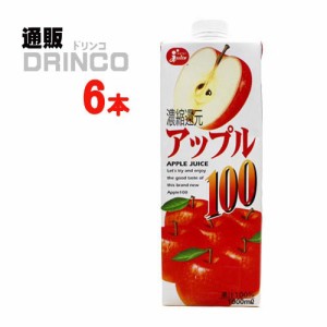 ジュース ジューシー アップル 100 1L パック 6 本 [ 6 本 * 1 ケース ] JA熊本果実連 【送料無料 北海道・沖縄・東北別途加算】 